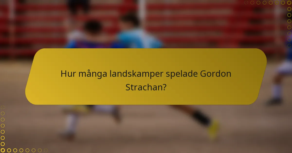 Hur många landskamper spelade Gordon Strachan?