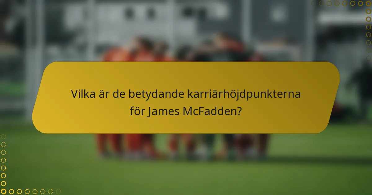 Vilka är de betydande karriärhöjdpunkterna för James McFadden?